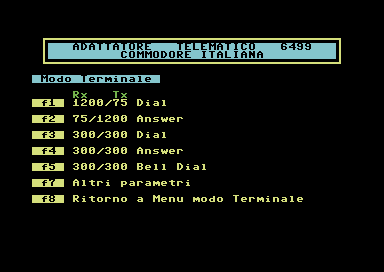adattatore telematico 6499 menu terminale